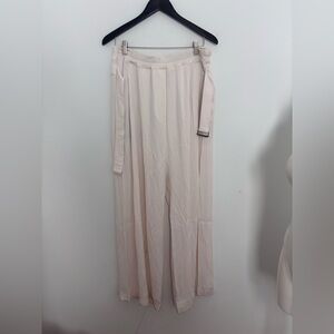 ANN DEMEULEMEESTER cream viscose trousers.
